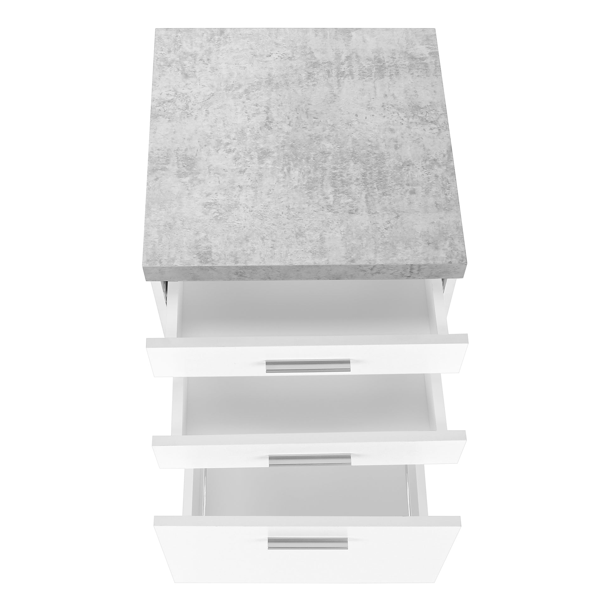 File Cabinet, Rolling Mobile, Storage Drawers, Printer Stand, Office, Work, White And Grey Cement Laminate, Contemporary, Modern White Particle Board
