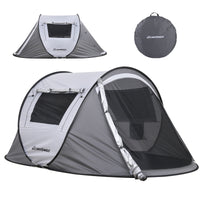 2 Person White Gray Pop Up Camping Tent White Gray Polyethylene