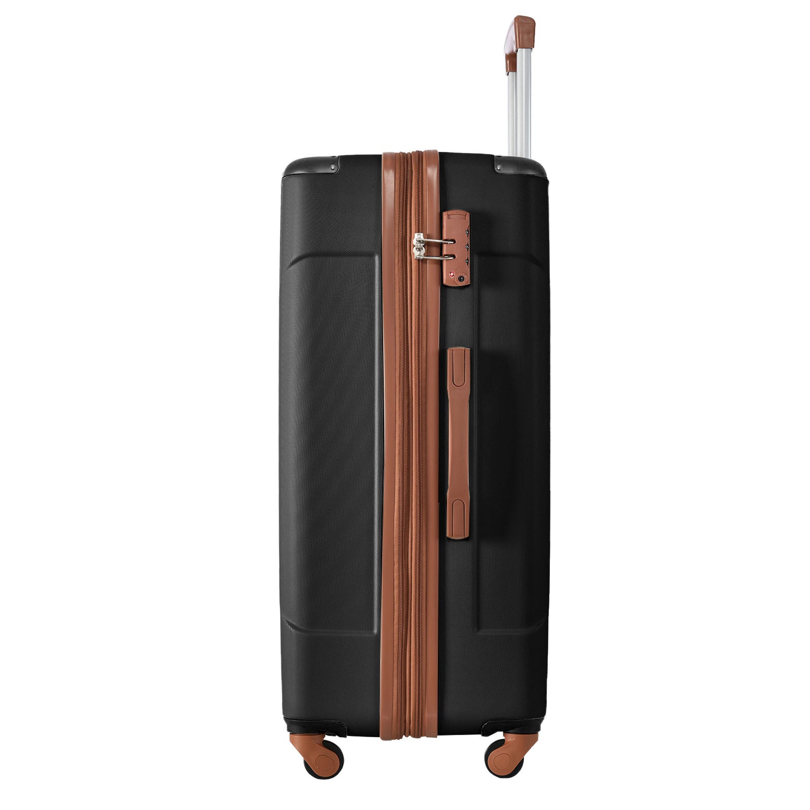 Hardshell Luggage Spinner Suitcase With Tsa Lock Lightweight Expandable 24'' Single Luggage Black Brown Abs