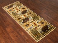 Woodland Gc Rst5301 Multi 2 Ft. X 3 Ft. Lodge Area Rug Cream Polypropylene