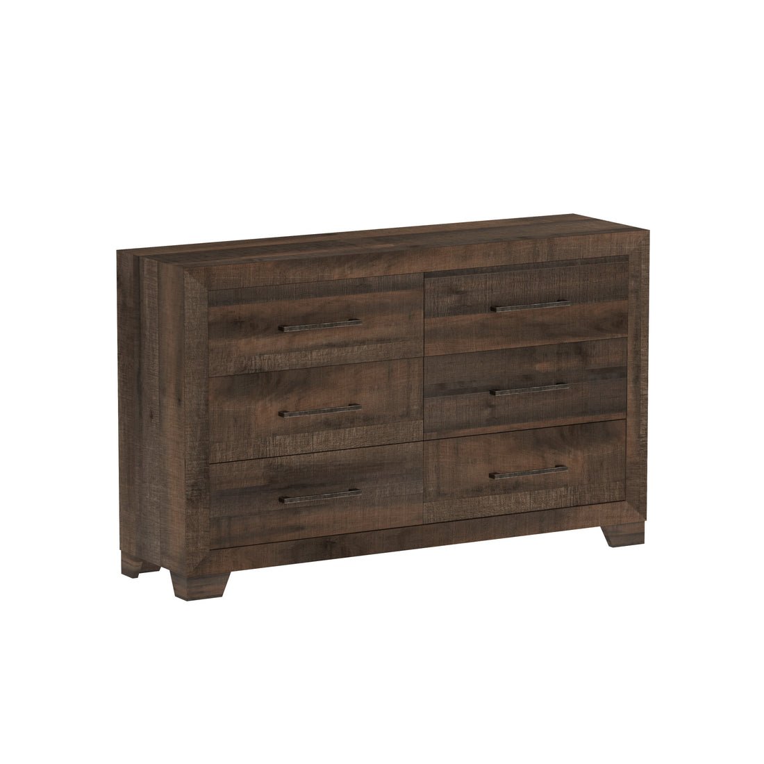 Plinz Brown 6 Drawer Dresser Brown Engineered Wood