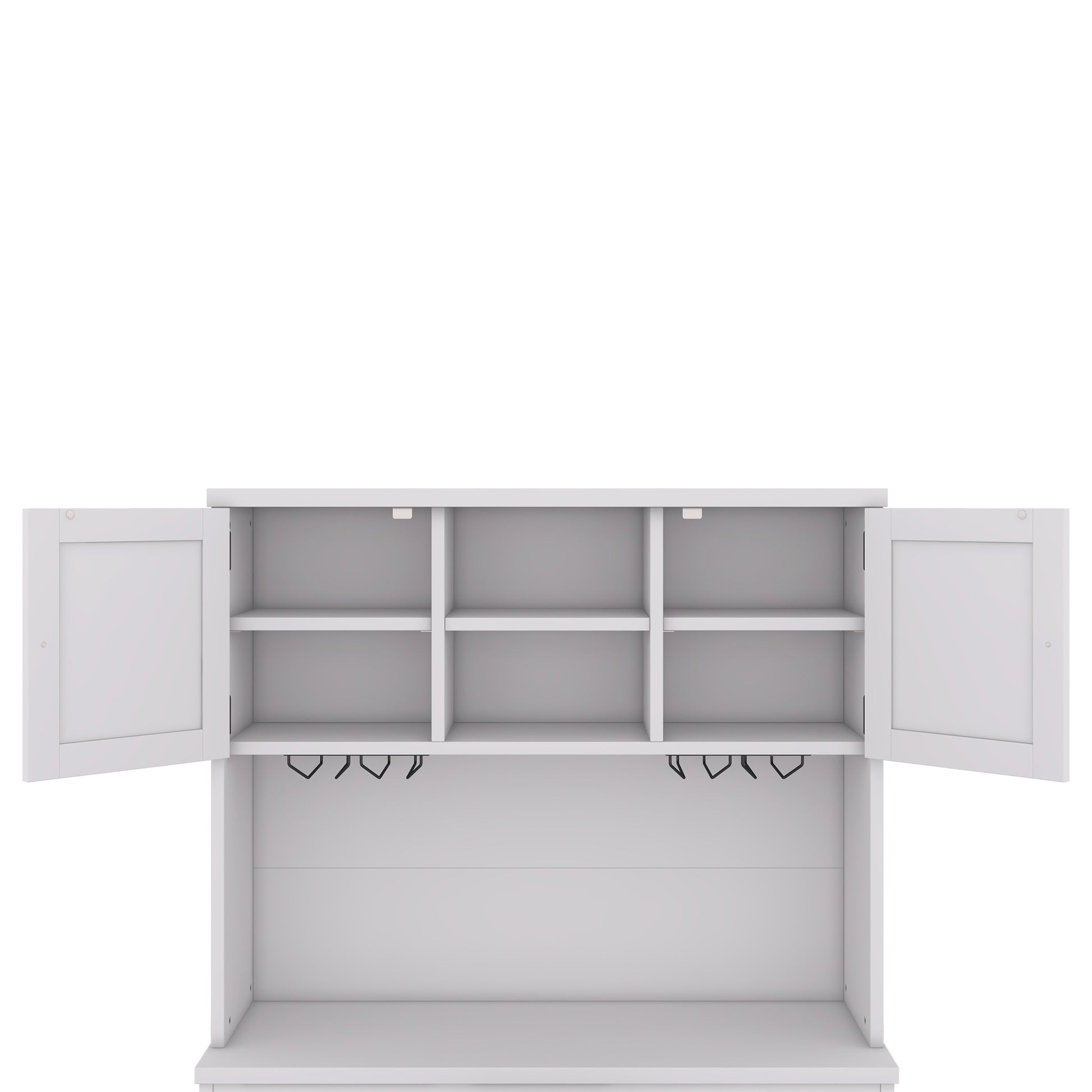 Coffee Bar Cabinet Kitchen Cabinet With Storage, Farmhouse Wine Cabinet With Drawers Shelves And Cabinets, Buffet Cabinet Wine & Glass Racks For Dining Room, White Off White Particle Board Mdf