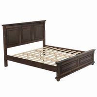 Traditional Town And Country Style Pinewood Vintage Queen Bed, Rich Brown Queen Brown Pine