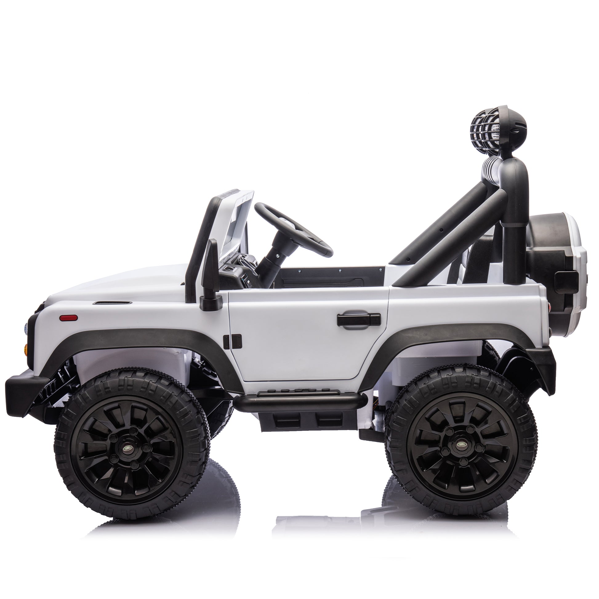 Licensed 2015 Land Rover Defender 90,24V Kids Ride On Xxl Car W Parents Control,2Wd,Four Wheel Suspension,Bluetooth,Mp3,Music,Power Display,Led Lights,Speeds 1.86 3.11Mph For Kids 3 7. White Polypropylene
