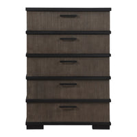 Two Tone Brown Black Finish Drawers Chest 1Pc Modern Industrial Design Bedroom Furniture Black,Brown Gray Wood
