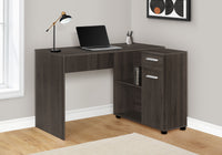 Computer Desk, Home Office, Corner, Storage Drawers, 46"L, L Shape, Work, Laptop, Brown Laminate, Contemporary, Modern Oak Particle Board