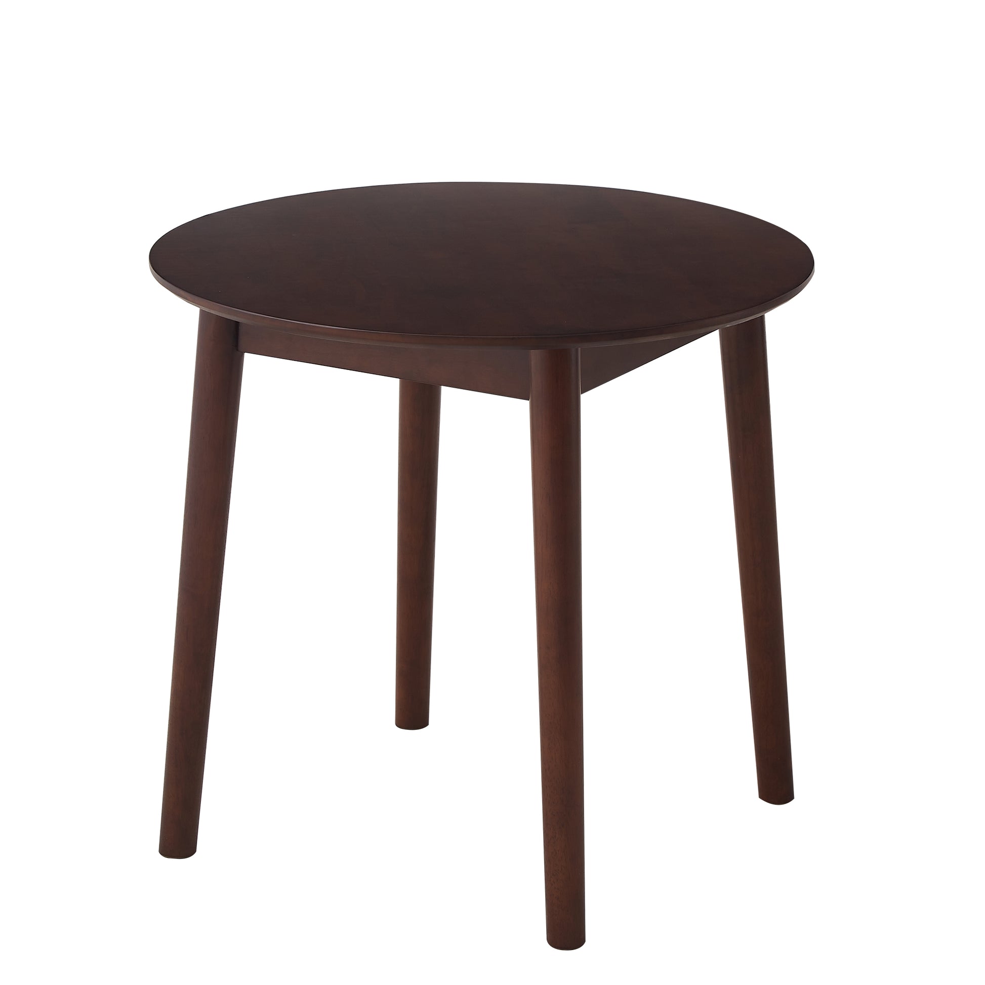 Walnut Round Table, All Solid Wood, Can Sit 2 4 People Diameter 31.5 Inches Walnut Rubber Wood