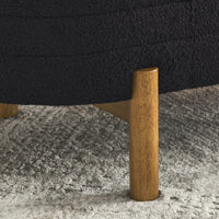 Ottoman Oval Storage Bench,Rubber Wood Leg,Black 46."X17.7"X10.8" Black Foam