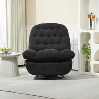 360 Swivel Recliner Adjustable Chair Chenille Glider Swivel Reclining Sofa Chair With Black Metal Round Base Black Black Foam Upholstered