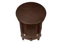 Accent Table, 2 Tier, End, Side Table, Round, Nightstand, Bedroom, Lamp, Brown Veneer, Transitional Espresso Mdf