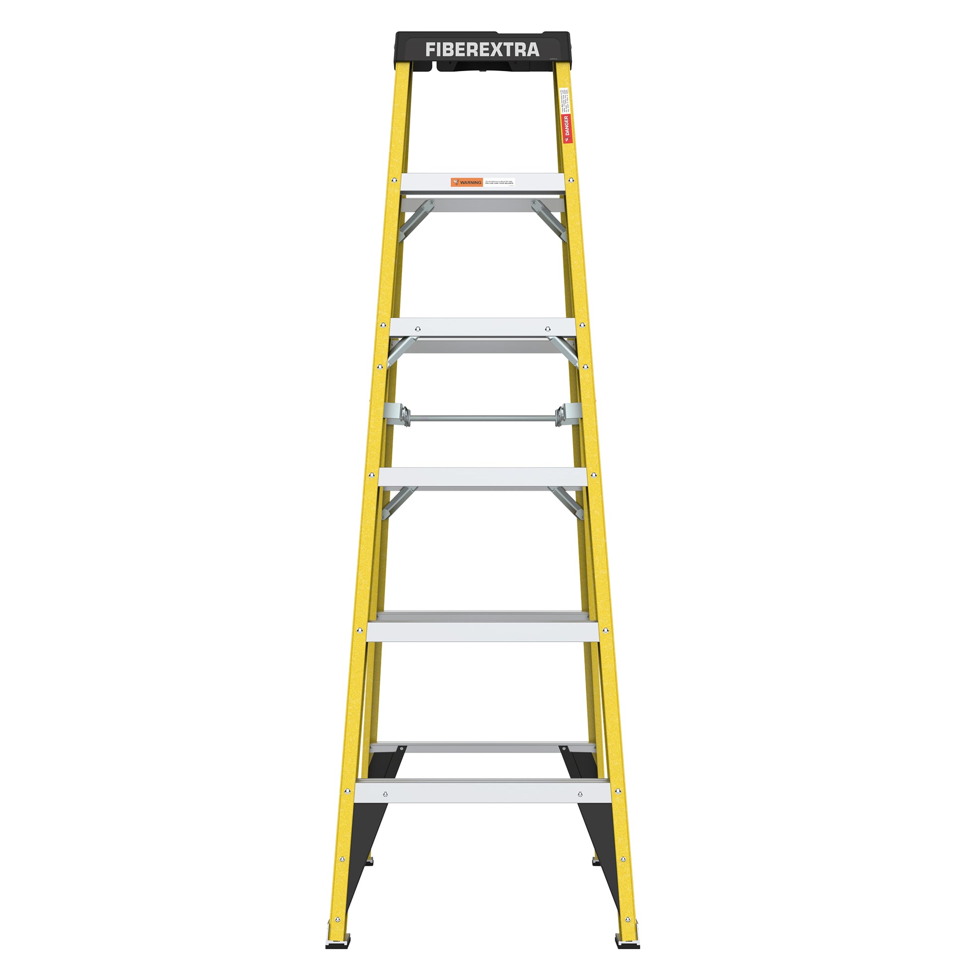 6 Fibreglass Step Ladder Series 300Lbs Yellow Fiberglass