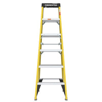 6 Fibreglass Step Ladder Series 300Lbs Yellow Fiberglass