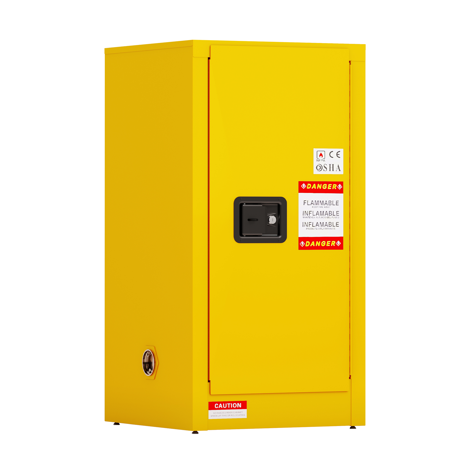 Flammable Safety Cabinet, Galvanized Steel, Laboratory Cabinets Explosion Proof Cabinets Anti Corrosion Reagents Instruments Protection Supplies Cabinet Antique Yellow Steel