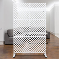 Outdoor & Indoor Privacy Screen Metal Privacy Screen 76" H 48" W, Freestanding Decorative Privacy Screen For Deck Balcony Patio, Privacy Fence Panels For Outside Lawn Garden Ps113 White White Steel