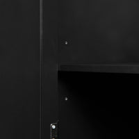 Tall Storage Cabinet With Two Drawers For Bathroom Office, Black Black Mdf