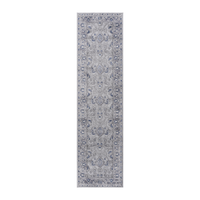 Naar Marfi Collection 2X8 Grey Blue Oriental Non Shedding Living Room Bedroom Dining Home Office Stylish And Stain Resistant Area Rug Grey Blue Polyester