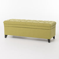Juliana Storage Ottoman Green Fabric