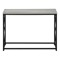 Accent Table, Console, Entryway, Narrow, Sofa, Living Room, Bedroom, Grey Laminate, Black Metal, Contemporary, Modern Grey Metal