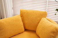 029 Teddy Fabric Swivel And Storage Chair With Back Cushion For Living Room,Yellow Yellow Primary Living Space Modern Foam Teddy