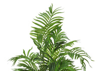 Artificial Plant, 47" Tall, Areca Palm Tree, Indoor, Faux, Fake, Floor, Greenery, Potted, Real Touch, Decorative, Green Leaves, Black Pot Green Plastic