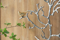 17X5.5X22" Metal Branch Wall Sculptures With Bird Accents, Set Of 2 Silver Multi Aluminium
