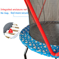 66'' Trampoline For Kids Toddler Indoor Outdoor Small Trampolines For Baby With Heighten Net No Gap Design For Kids Baby Blue Without Aluminium Alloy