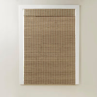 Bamboo Light Filtering Roman Shade 64"L Natural Ash Bamboo