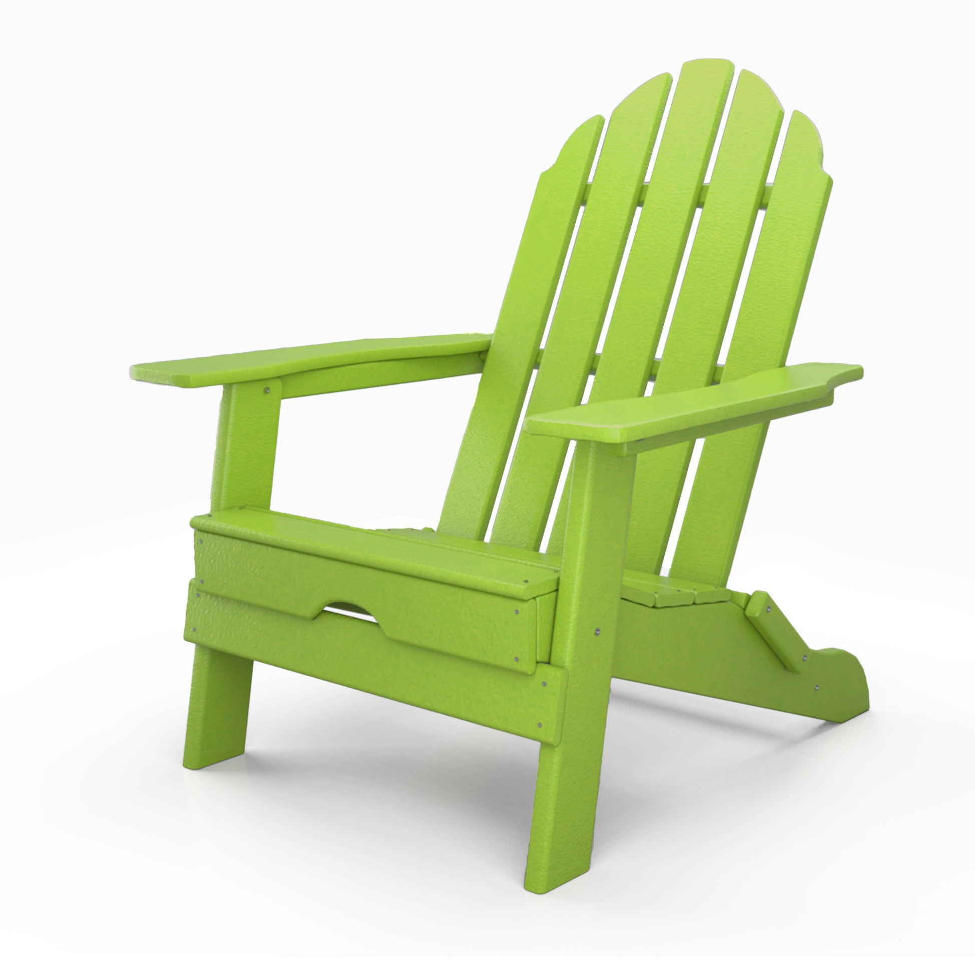 Hdpe Folding Adirondack Chair, Ultra Durable Weather Resistant Design, Easy Folding With No Pins Needed, 300 Lb Capacity, Light Green Light Green Hdpe