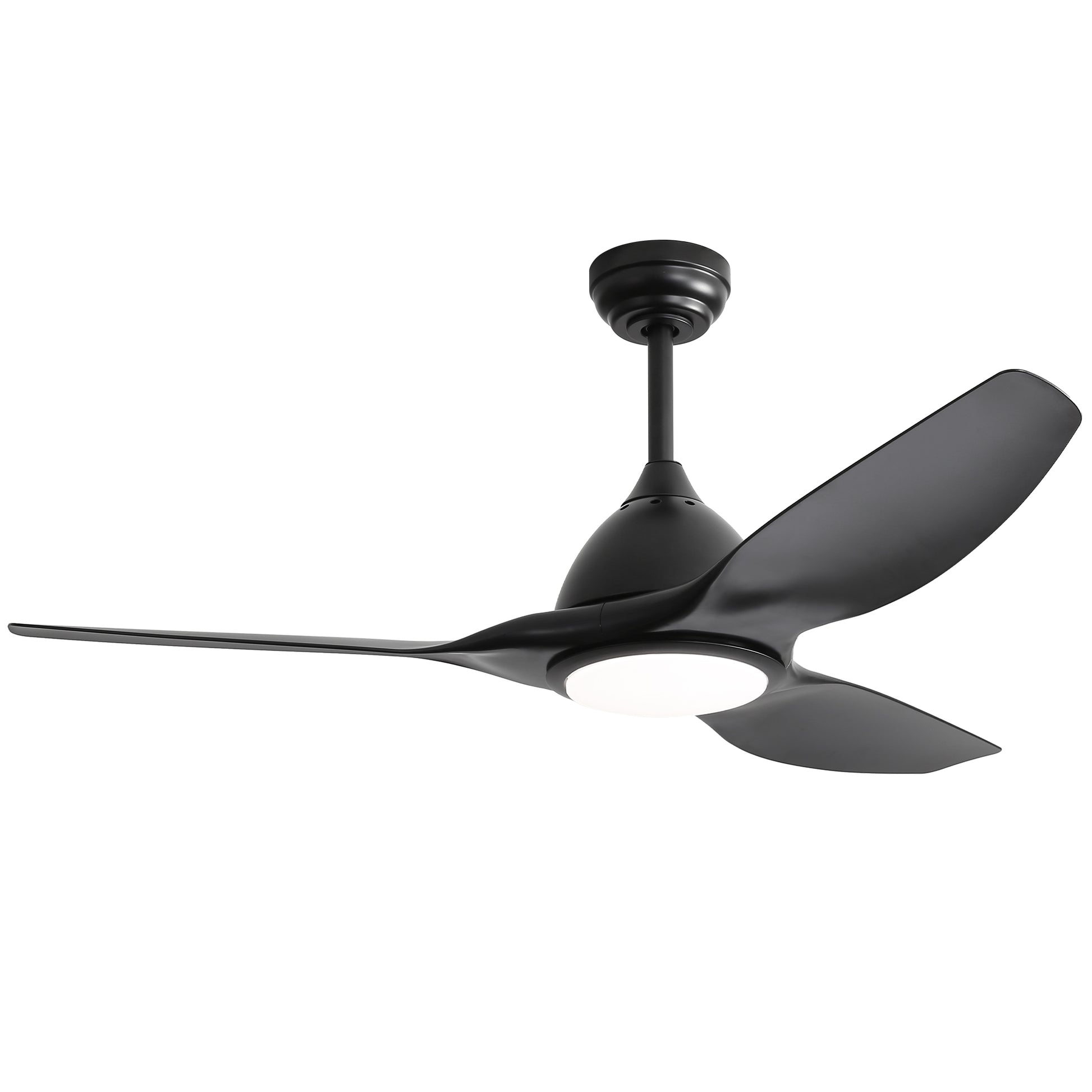 52 Inch Modern With 22W Led Light, 3 Abs Fan Blades Dc Motor Black For Bedroom Living Room Black Abs