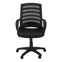 Office Chair, Adjustable Height, Swivel, Ergonomic, Armrests, Computer Desk, Work, Black Mesh, Black Metal, Contemporary, Modern Black Foam Polyester