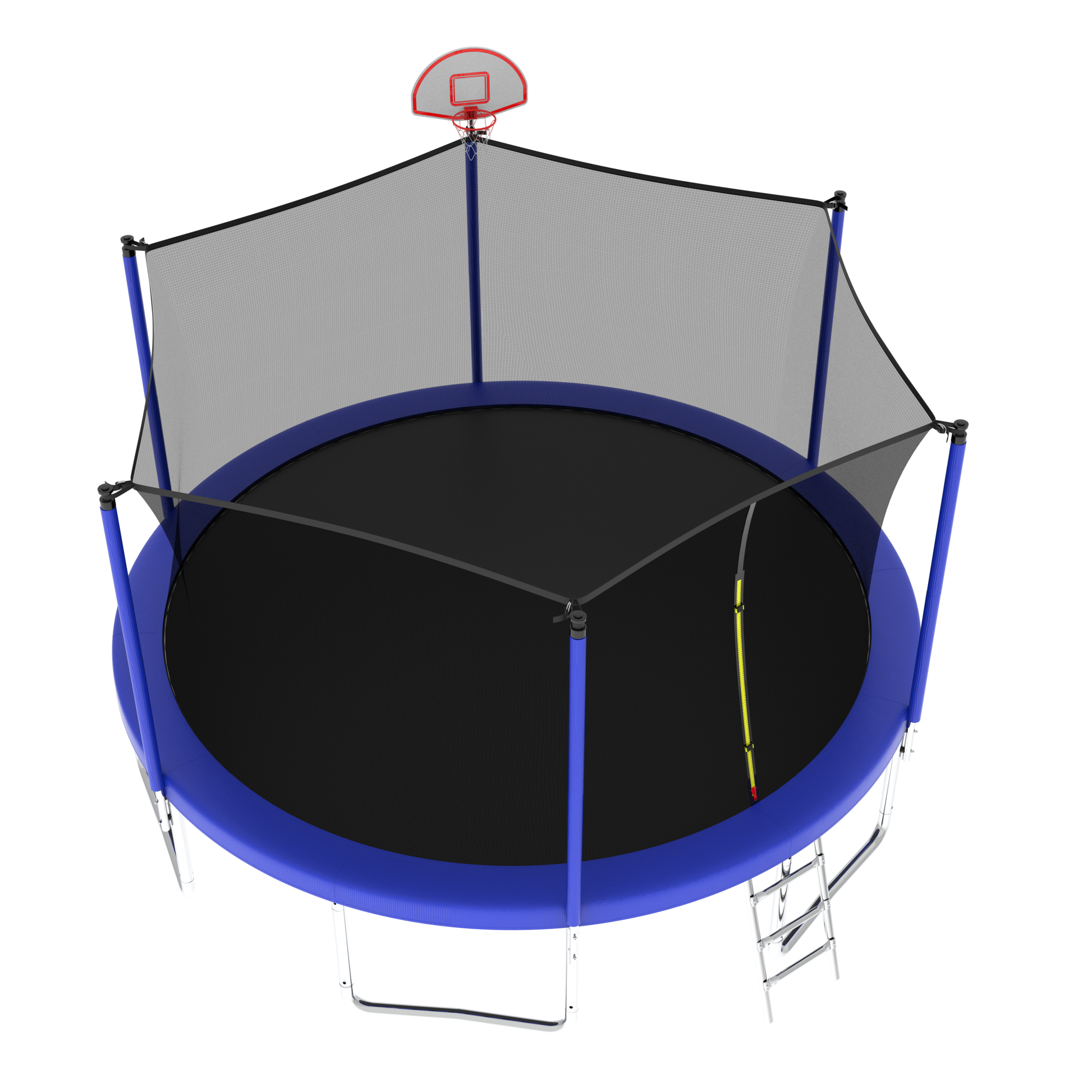 14Ft For Kids Children With Safety Enclosure Net Outdoor Backyards Large Recreational Trampoline Blue Metal