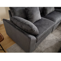 Arrival Oversized Modular Sectional Sofa Couches Set,Corduroy Upholstered Deep Seat Comfy Sofa For Living Room,Dark Gray Dark Gray Fabric 6 Seat