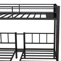 Twin Over Twin & Twin Bunk Beds For 3, Twin Xl Over Twin & Twin Bunk Bed Metal Triple Bunk Bed, Black Black Metal