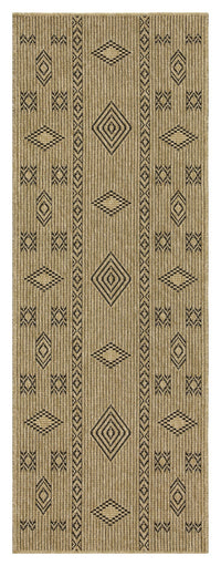 Earth Gc Ntl1001 Jute Black 5 Ft. 3 In. X 7 Ft. 3 In. Indoor Outdoor Area Rug Natural Black Polyester Polypropylene