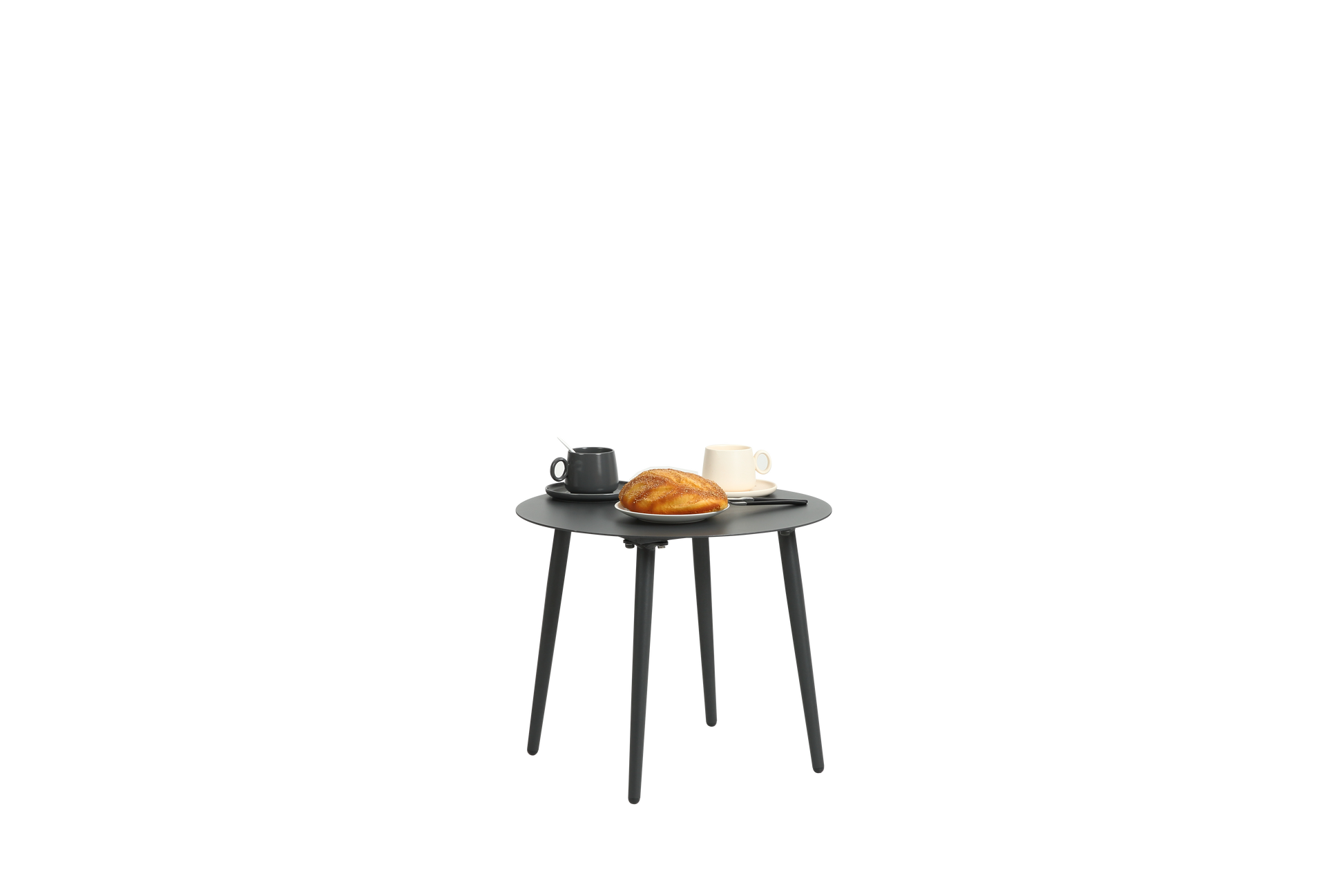 Aluminium 3 Piece Patio Set Bistro Table And Chairs Setbackyard, Garden, Living Room, Light Gray Grey Steel