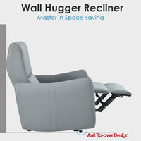Power Recliner Chair, Wall Hugger Recliner,Zero Wall Recliners,Small Power Recliner For Living Room,Electric Recliner For Small Space,Reclining Sofa For Bedroom Blue Gray Light Brown Wood Primary