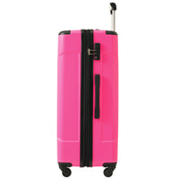 Hardshell Luggage Sets 3 Pcs Spinner Suitcase With Tsa Lock Lightweight 20''24''28'' Rose Red Abs