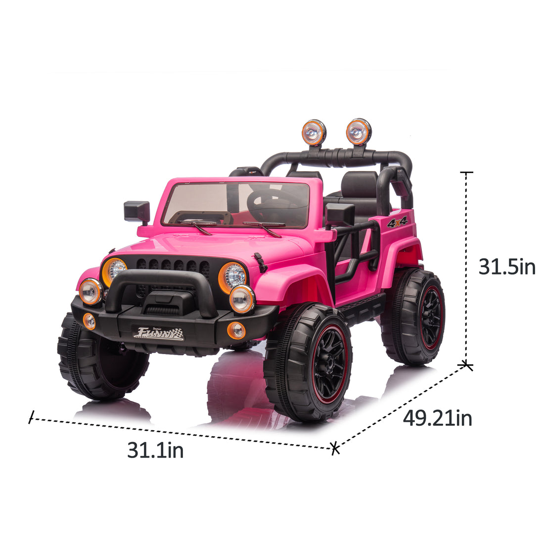 24V Kids Ride On Electric Car W Parents Control,Seat Width 19.09In,2Wd,Rear Suspension,Trunk Storage,Portable Pull Rod,Light&Searchlight,Bluetooth,Usb,Provide A Speed Of 2.5 4Mph For Kids Aged 3 8.