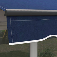 Outsunny 10' X 8' Retractable Awning, Patio Awning Sunshade Shelter With Manual Crank Handle, 280Gsm Uv Resistant Fabric And Aluminum Frame For Deck, Balcony, Yard, Blue Blue Polyester