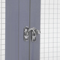 Wooden Cat Enclosure With 6 Jumping Platforms, 2 Cat Condos, Cat Bridge And Scratching Board, Gray Gray Pine