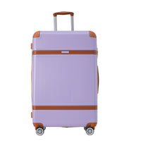 Hardshell Luggage Sets 3 Piece Double Spinner 8 Wheels Suitcase With Tsa Lock Lightweight 20''24''28'' Lilac Abs