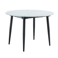 With A Clever Retractable Mechanism, The Mdf Table Top Is Made Of Black Metal Legs And Has A Smooth And Delicate Surface. The Unique Look Creates The Sleekof A Modern Home. White Mdf Metal