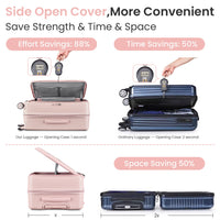 Luggage Sets 3 Piece 20 24 28 , Expandable Carry On Luggage With Tsa Lock Airline Approved, 100% Pc Hard Shell And Lightweight Suitcase With Front Pocket And Spinner Wheels Pink Pc