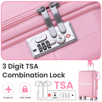 Luggage Sets 4 Piece 14 20 24 28 Pp Lightweight & Durable Expandable Suitcase Pink Polypropylene