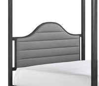 Upholstery Headboard Canopy Full Bed 1Pc Wooden Bedroom Furniture Full Brown Mix Wood Bedroom Canopy Wood