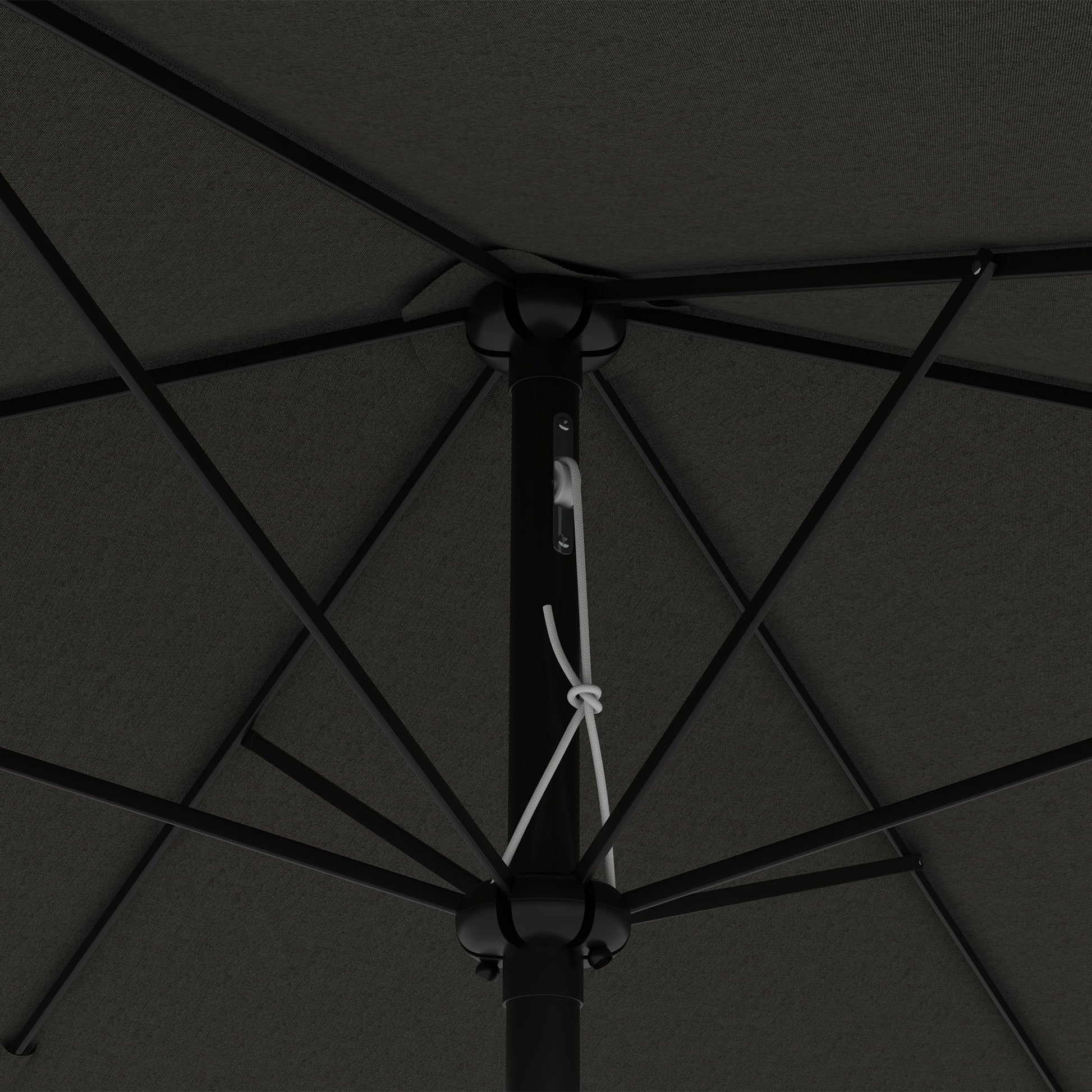 Outsunny 6.5' X 10' Rectangular Market Umbrella, Patio Outdoor Table Umbrella With Crank And Push Button Tilt, Dark Gray Gray Steel