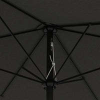 Outsunny 6.5' X 10' Rectangular Market Umbrella, Patio Outdoor Table Umbrella With Crank And Push Button Tilt, Dark Gray Gray Steel