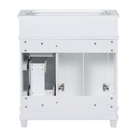 30" Bathroom Vanity Cabinet Without Sink, Free Standing Vanity With 2 Drawers& Soft Closing Doors, Solid Wood Frame Bathroom Cabinet, White Not Include Sink 2 White 2 1 Bathroom Freestanding Solid Wood Mdf Painted