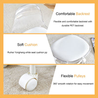The Small And Cute White Chair With Silky Pulleys Can Move Freely, Which Is Suitable For Use In Various Scenes, And Is A Good Choice For Fashion Style. White Pet