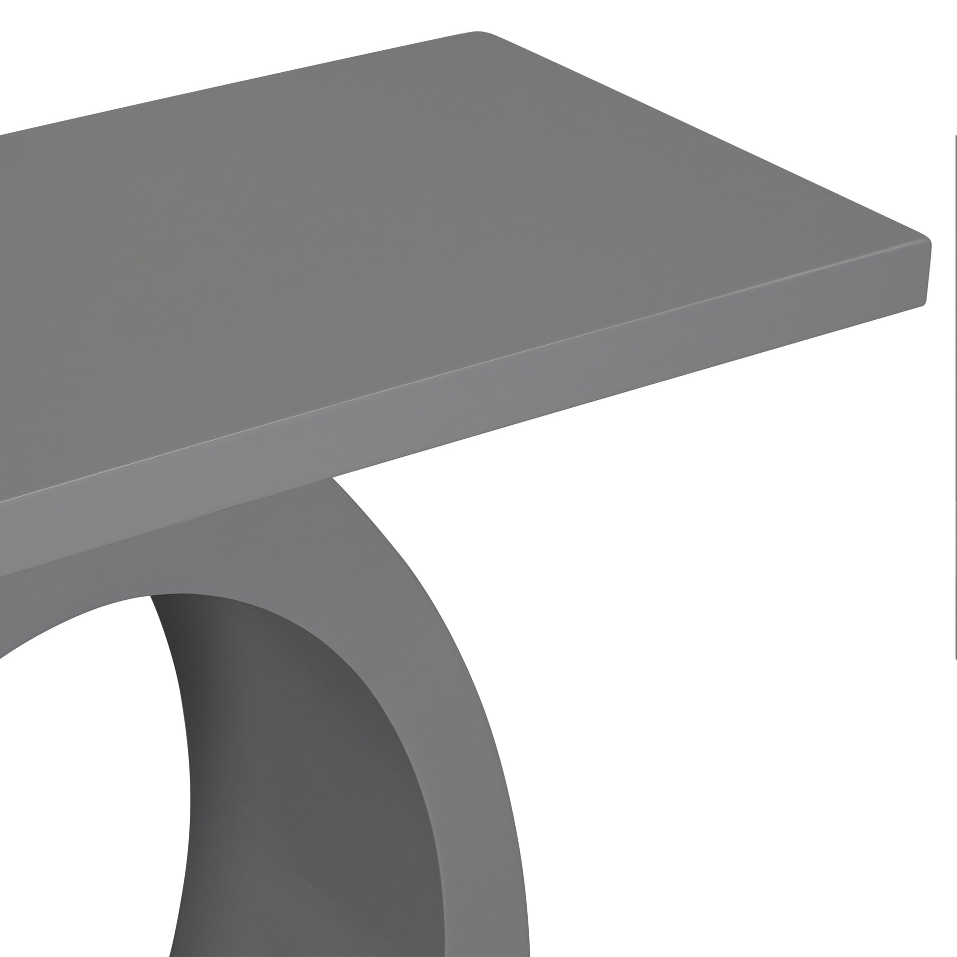 Mirod Stylish Modern Side Table With Egg Shaped Base,Enhanced Stability And Durability,Sleek Design For Home Decor,Perfect For Living Room Or Bedroom Grey Mdf Acacia